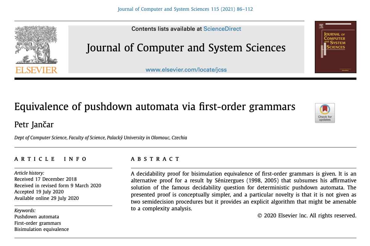 Renomovaný časopis zveřejnil práci člena katedry informatiky Petra Jančara